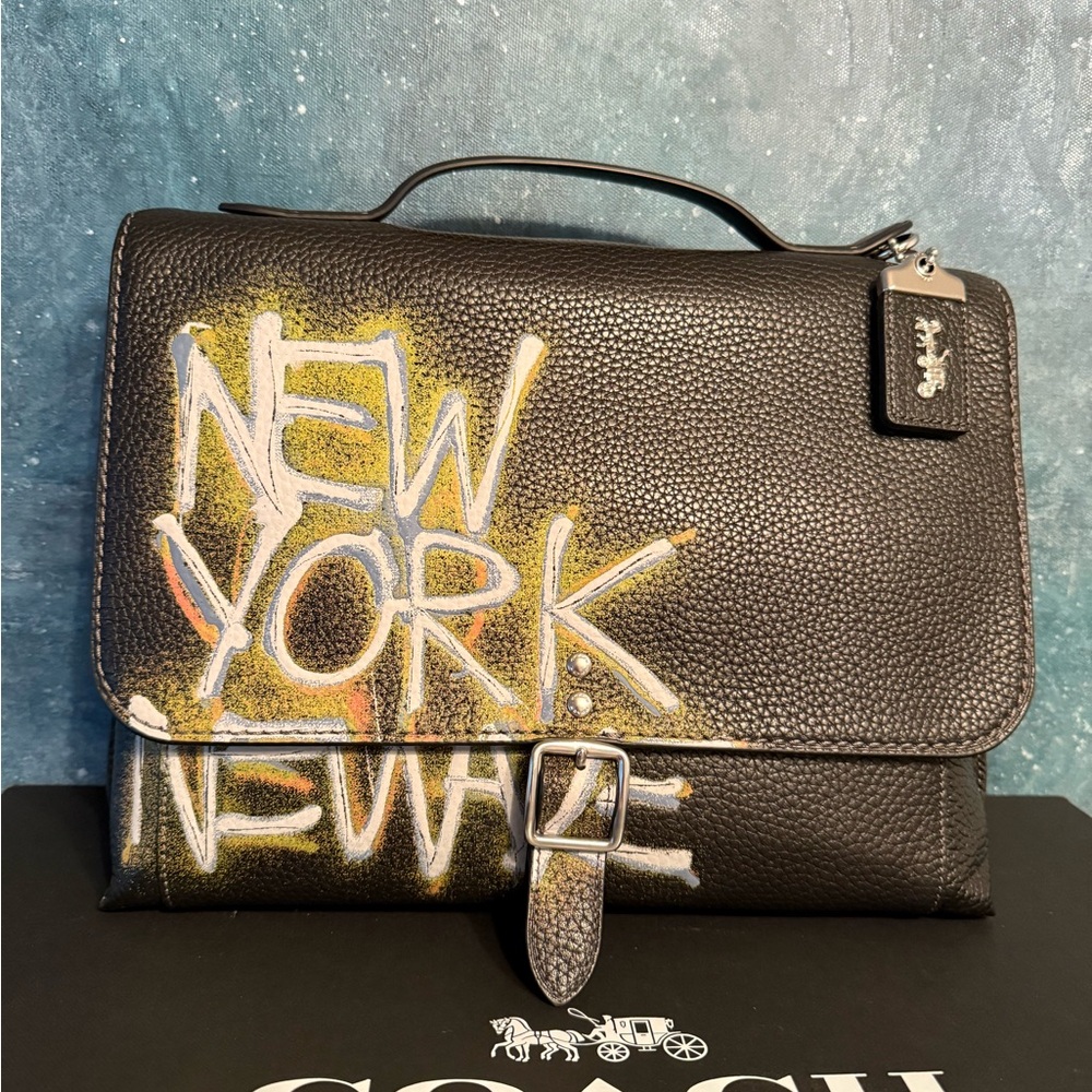 Coach Rogue Messenger Bag Basquiat Collection - Black with silver (no strap)